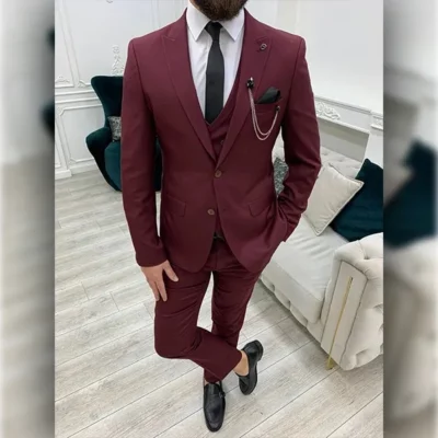 Burgundy Wedding Suit